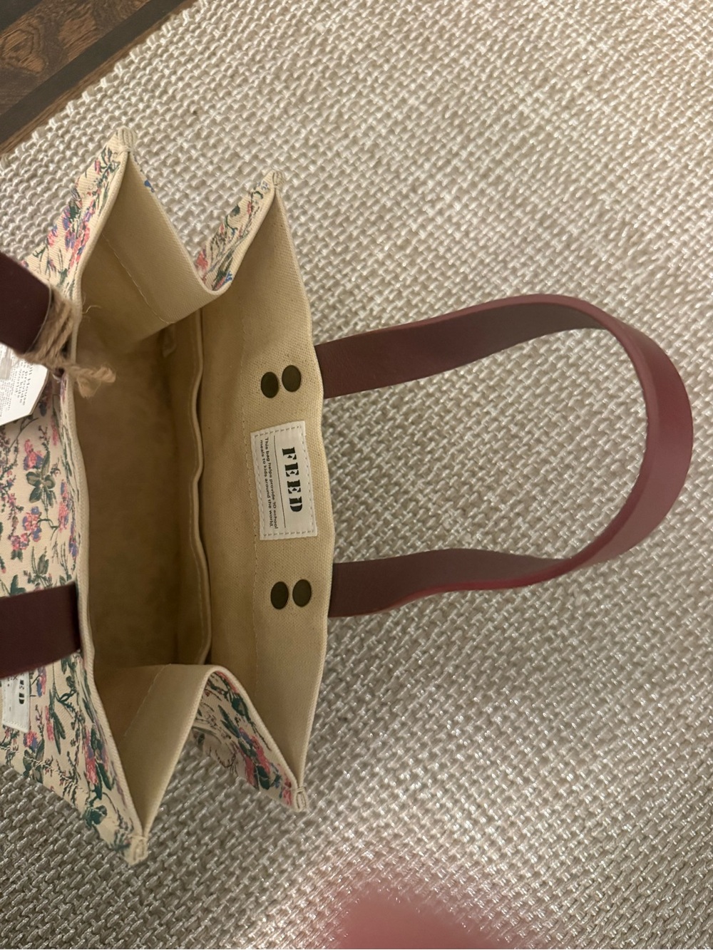 NWT Feed x Hill House Floral Canvas Tote Bag - Picture 3 of 3